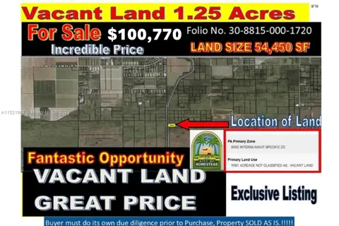 LAND HOMESTEAD, Homestead FL 33034